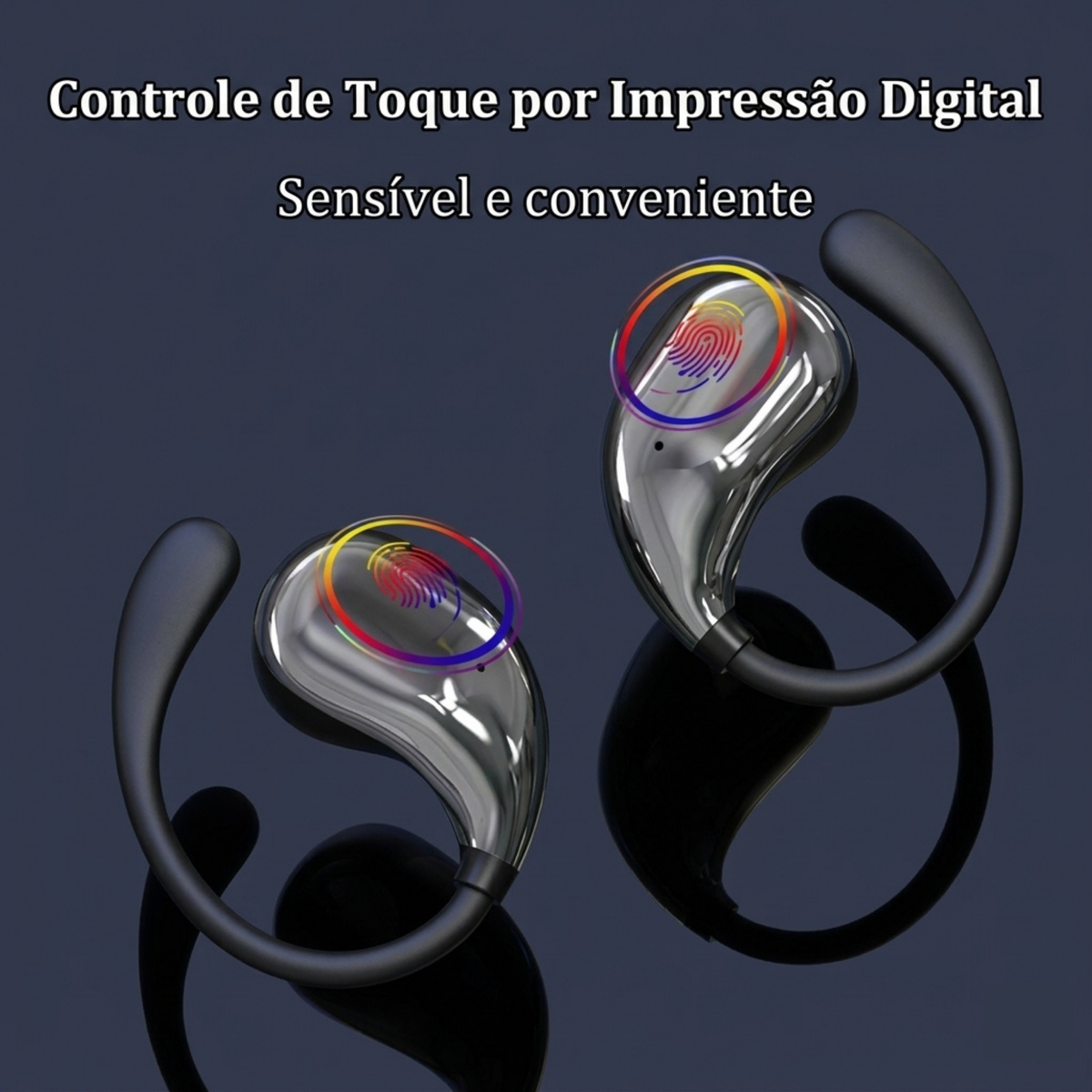 Fone de Ouvido Bluetooth 5.4 Sport com Gancho Ergonômico