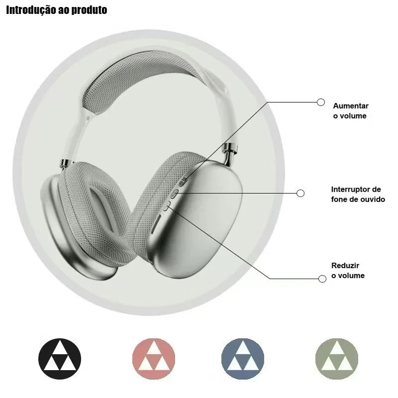P9 Bluetooth Earphones 5.0 Stereo Wireless With Microphone HD Headset Stereo Memory Card