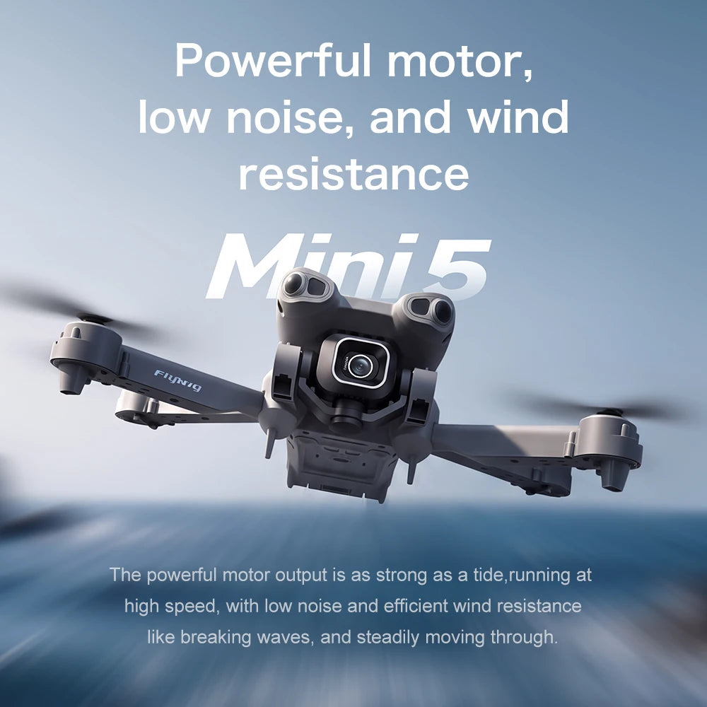Mini 5 Pro Folding Drone Quadcopter 8K HD Aerial Professional Camera Screen Remote Control Brushless Obstacle UAV Airplane RC To