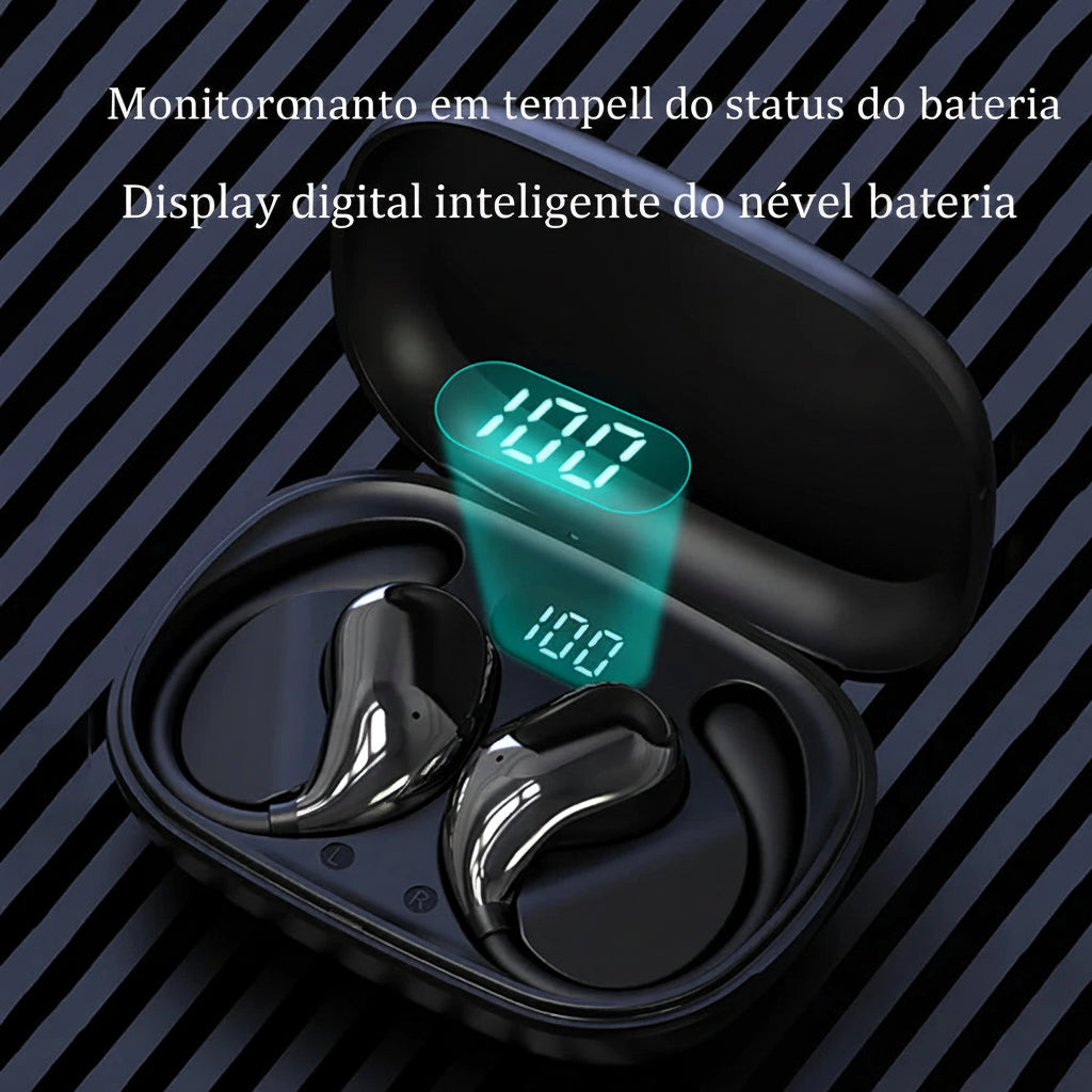 Fone de Ouvido Bluetooth 5.4 Sport com Gancho Ergonômico