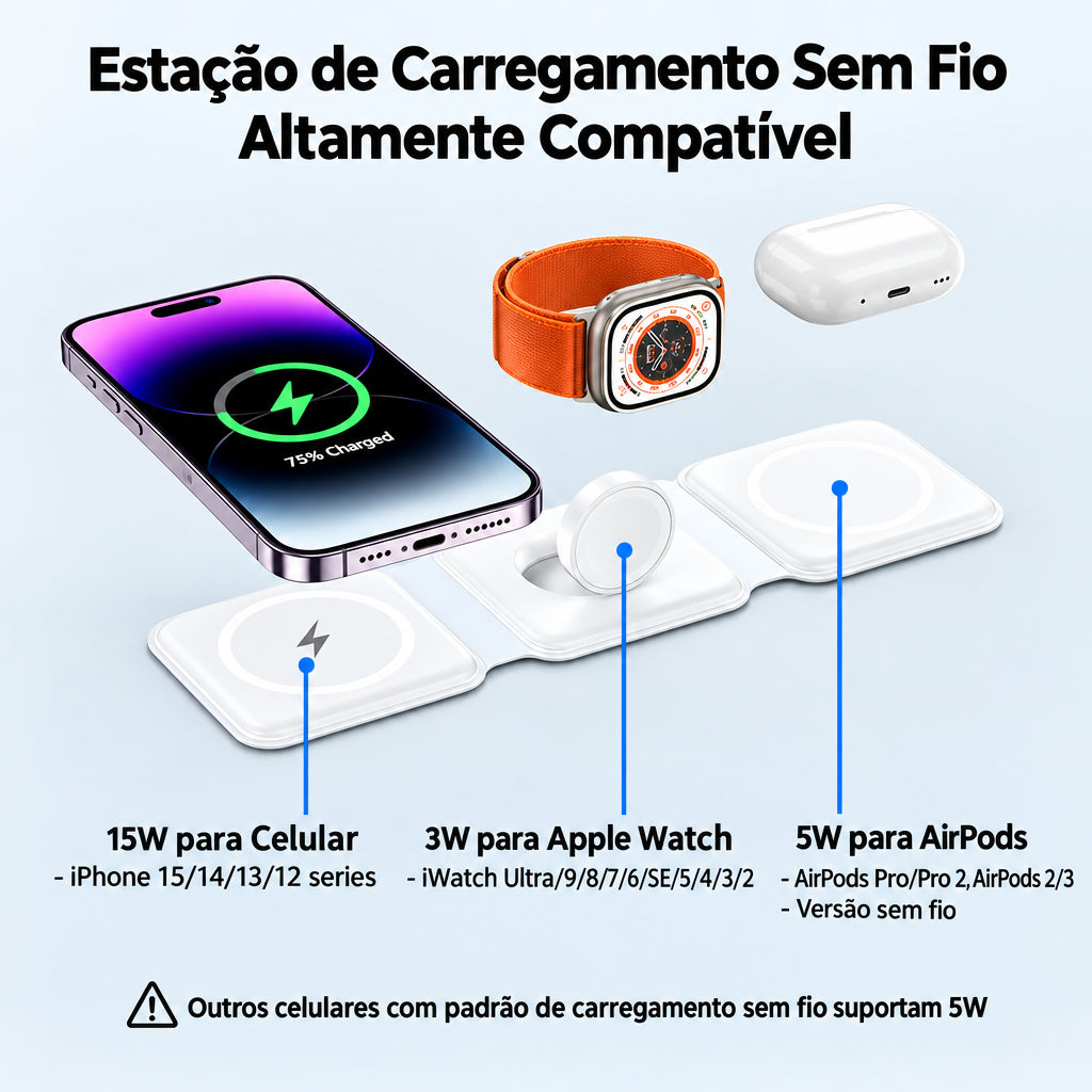 Carregador 3 em 1 dobrável e ajustável - foto 5