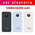 Power Bank 12000mAh / 26000mAh Carga Rápida PD 22.5W Com 4 Cabos Integrados Display Digital Para Viagem