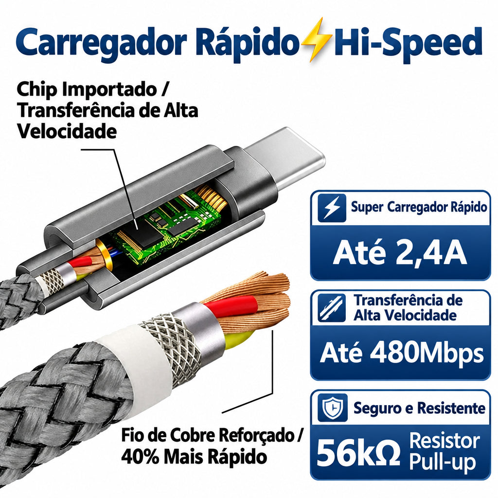 Cabo USB-A para USB-C Koovesy - foto 2