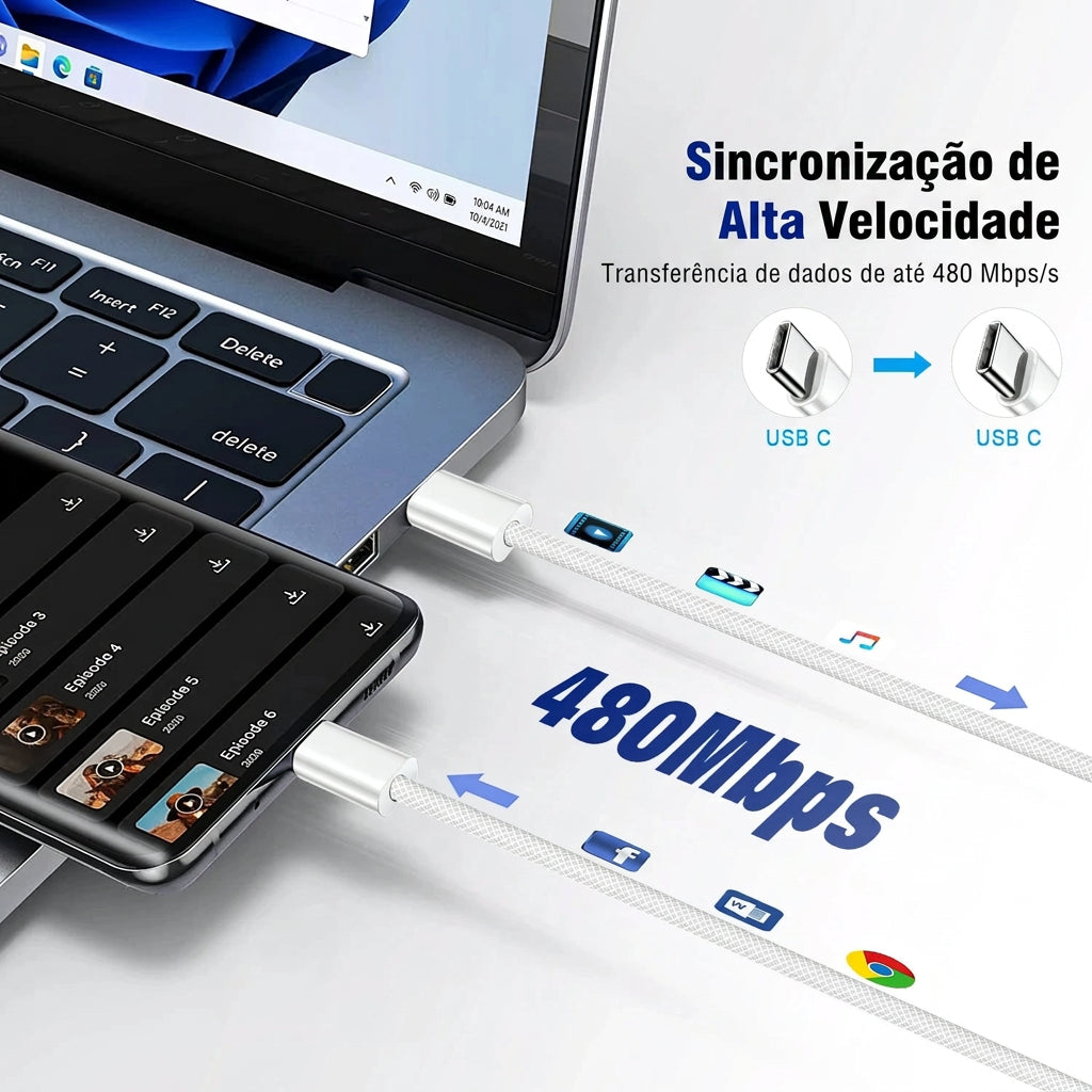 Cabo APFEN USB-C para USB-C - foto 5